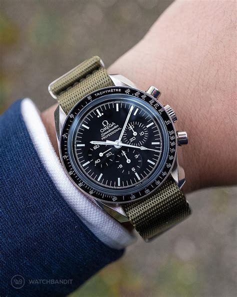 omega speedmaster moonwatch nato strap|omega speedmaster strap size.